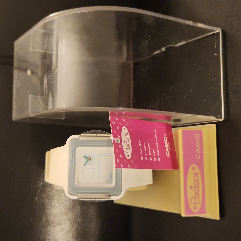 Casio - Poptones Watch - White - Includes Light, Water Proof, and More Features
